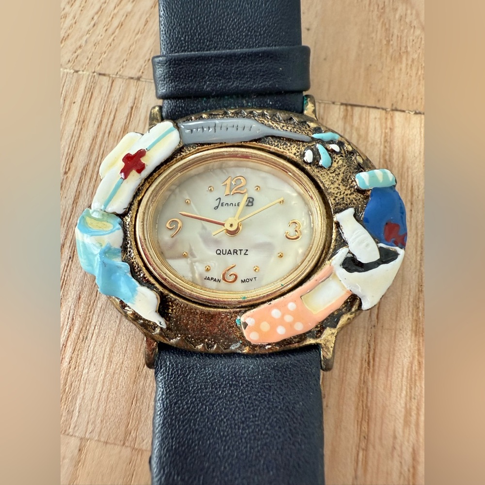 Vintage Jennie B nurse theme watch NEW BATTERY